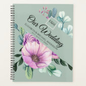 Passen getrouwd VAN Paarse Floral Monogram WEDDING Planner (Voorkant)