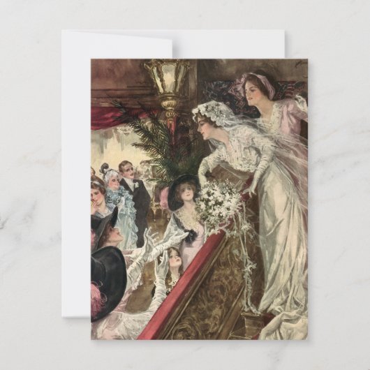 Passen getrouwd, Victoriaans bride Tossing Bouque Aankondiging (Voorkant)