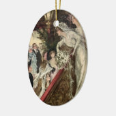  Passen getrouwd, Victoriaans bride Tossing Bouque Keramisch Ornament (Links)