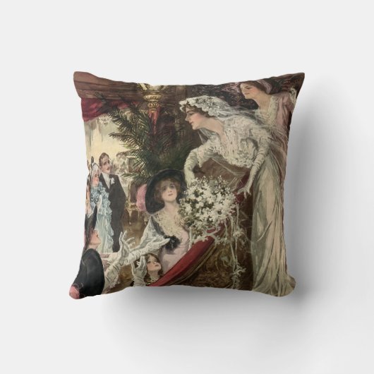 Passen getrouwd, Victoriaans bride Tossing Bouque Kussen (Achterkant)