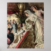  Passen getrouwd, Victoriaans bride Tossing Bouque Poster (Voorkant)