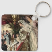  Passen getrouwd, Victoriaans bride Tossing Bouque Sleutelhanger (Achterkant)