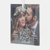 Passen getrouwd voor bruiloft en afspeellijst QR-c Glas Ornament (Voorkant links)