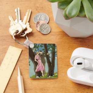 Passen getrouwd voor kunst Deco Love en Romance Sleutelhanger