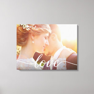 Passen getrouwd Weddenschap Aangepast fotoliefdess Canvas Afdruk