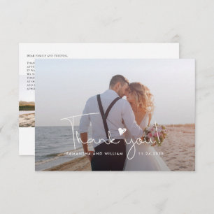 Passen getrouwd Wedding Photo Hand-Lettered Bedankkaart