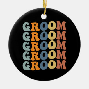 Passende Bruid & Bruidegom Huwelijk Bruidegom Aan  Keramisch Ornament