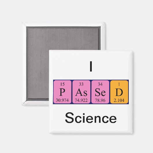 Passende wetenschap periodiek tabel naam magneet (Voorkant / Achterkant)