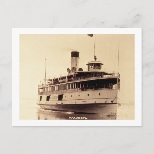 Passenger Steamer Wauketa Briefkaart (Voorkant)