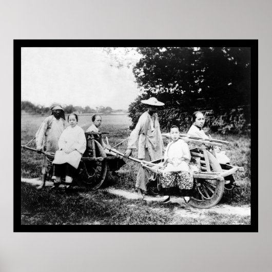 Passenger Wheelbarrows China 1910 Poster (Voorkant)