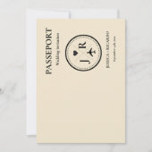 Passeport beige Monogramme Faire-part de mariage (Devant)