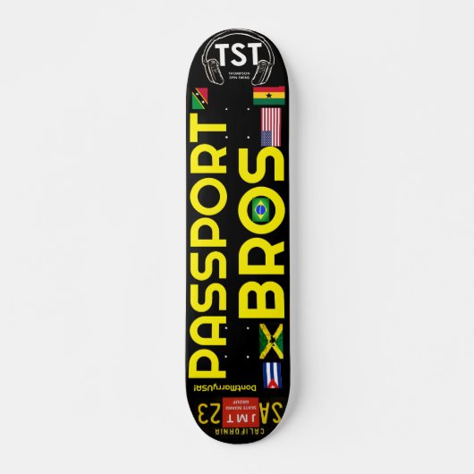 PASSEPORT BROS 7 3/4" Planche de skateboard (Devant)