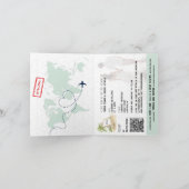 Passeport Code QR Carte du Monde Bleu Marine Doré (Intérieur)