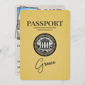 Passeport de Grèce Jaune Enregistrer la carte Date (Devant / Derrière)