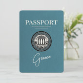 Passeport de Grèce turquoise Enregistrer la carte  (Debout devant)