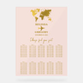 Passeport de mariage Rose blush Or Plan de table (Recto)