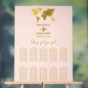 Passeport de mariage Rose blush Or Plan de table