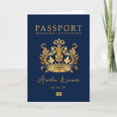 Passeport Destination Mariage Faux invitation en o (Devant)