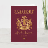 Passeport Destination Mariage Faux invitation en o (Devant)
