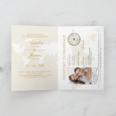 Passeport Destination Mariage Faux invitation en o (Intérieur)