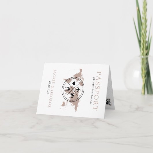 Passeport Destination unique Mariage Invitation (Devant)