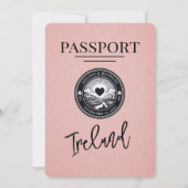 Passeport d'Irlande rose Faire-part de mariage (Dos)