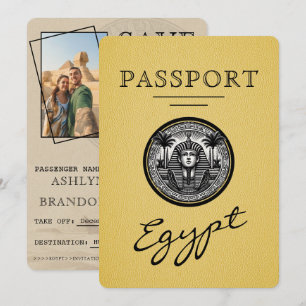 Passeport Égypte Jaune Mariage Save the Date
