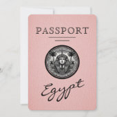 Passeport Égypte Rose Mariage Save the Date (Devant)