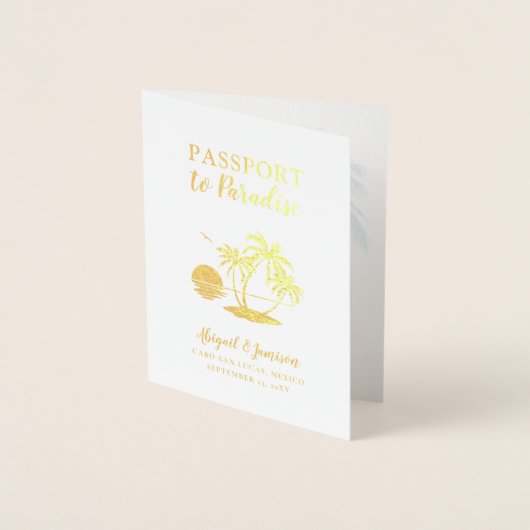 Passeport Faire-part de mariage Plage Palm Tree Fo (Devant)