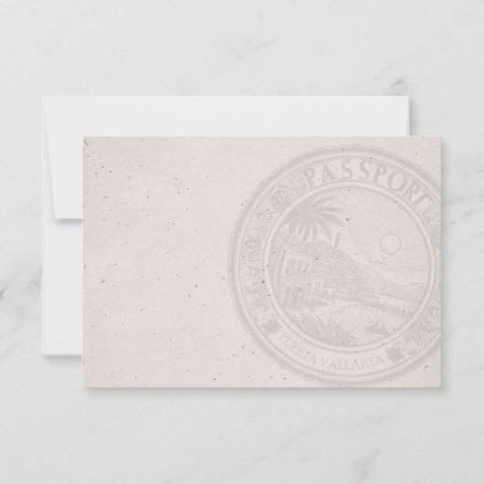 Passeport Puerta Vallarta Carte de Mariage RSVP (Dos)