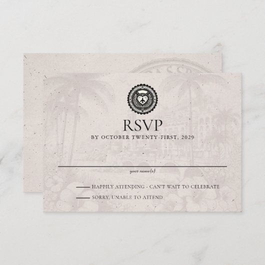 Passeport Puerta Vallarta Carte de Mariage RSVP (Devant / Derrière)