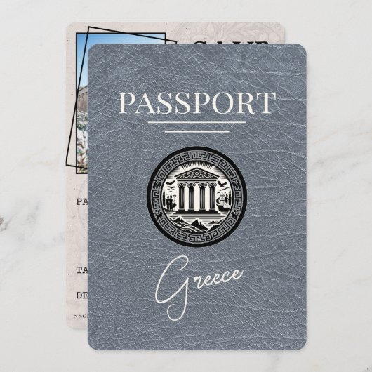 Passeport Silver Greece Enregistrer la carte Date (Devant / Derrière)