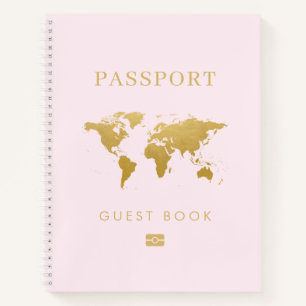 Passeport thème Voyage rose Mariage livre d'hôtes