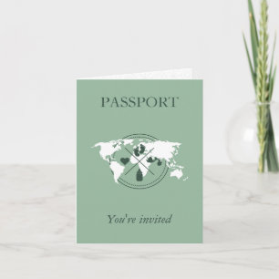 Passeport Vert Garçon Baby Shower Carte du Monde