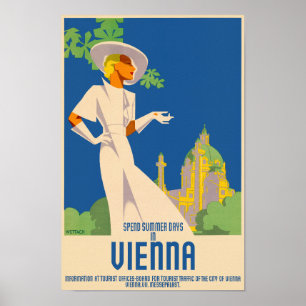 Passer les journées d'été à Vienne Poster vintage