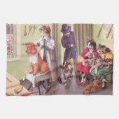 PASSERELLES : Bouledogue aux coiffeurs - serviette (Horizontal)