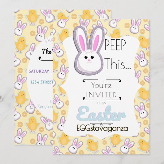 Passez Ça ! Invitation de Pâques EGGstravaganza (Devant / Derrière)