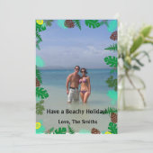 Passez des vacances à la plage ! | Carte de Noël t (Debout devant)