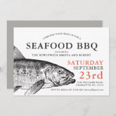 Passez La Tête | Funny Fish Fry Invitation (Devant / Derrière)