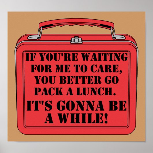 Passez Un Déjeuner Drôle Panneau Poster (Devant)