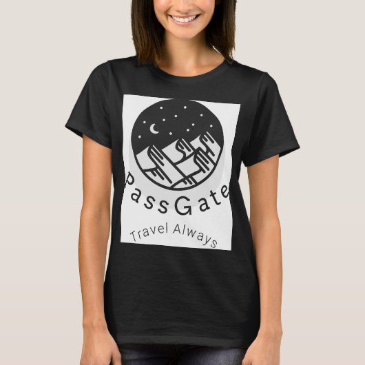PassGate Travel Always Women's Black T Shirt (Voorkant)