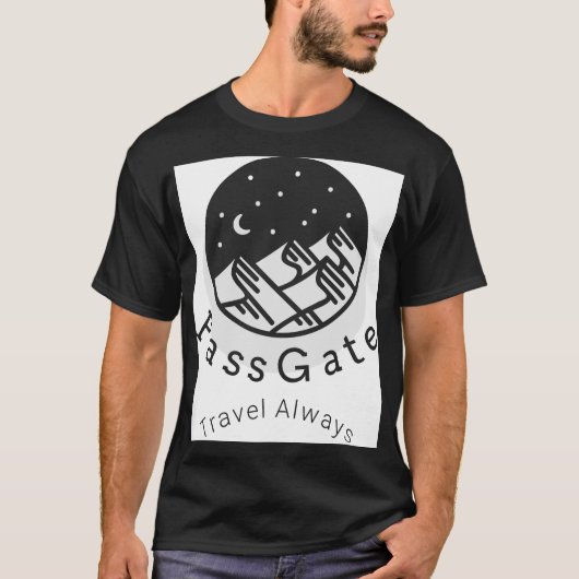 PassGate Voyage Toujours T-shirt homme noir (Devant)