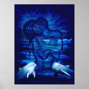 Passie act - paar met Dolphin-paar Poster