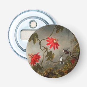 Passie Bloemen met kolibries Kop Button Flesopener