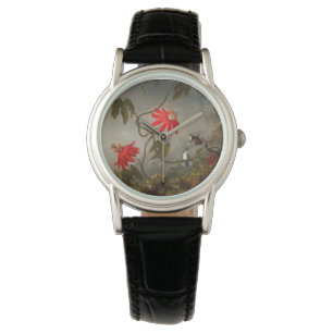 Passie Bloemen met kolibries Kop Horloge