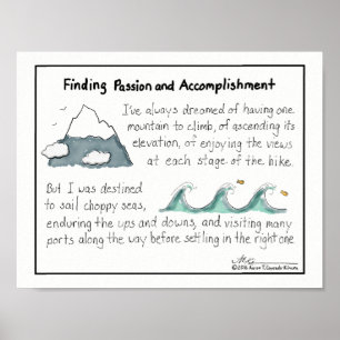 Passie en voltooiing van afdrukken zoeken poster