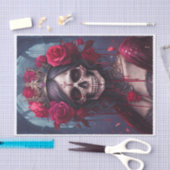 Passie & Pijn, Dark Queen. Gotische schedel & Roze Tissuepapier (Craft)