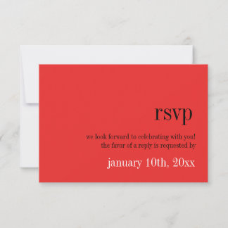 Passie rood zwart typografie chic bruiloft reactie kaart