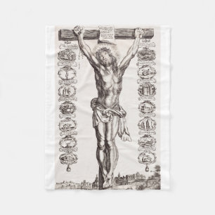 Passie van Jezus kruisiging van Christus Fleece Deken
