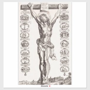 Passie van Jezus kruisiging van Christus Sticker